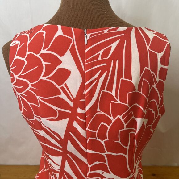Ronni Nicole‎ Womens Sz 10 Floral Dress Sleeveless Red/White 36" Length Stretch - Picture 2 of 12